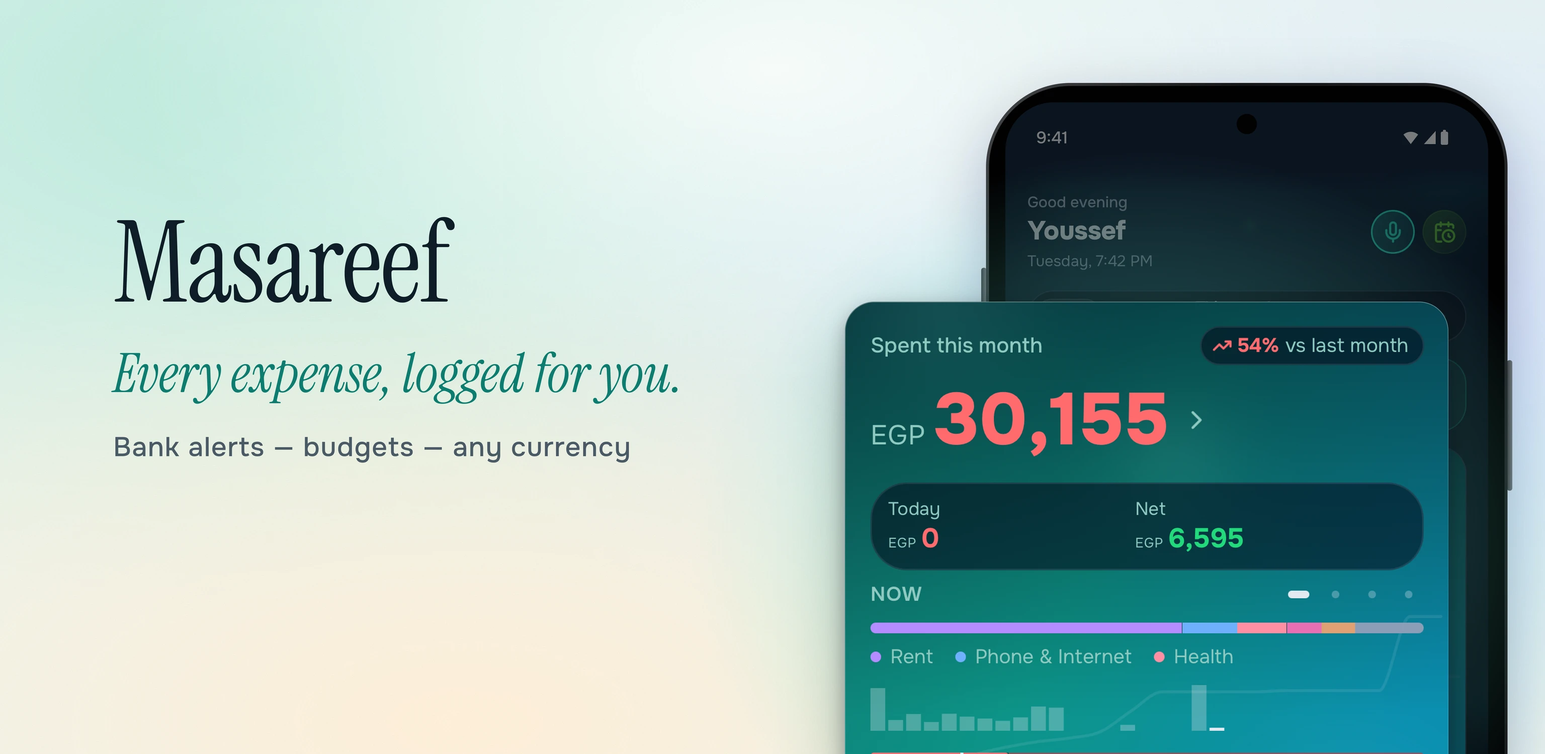 Masareef — Personal Spending Tracker preview
